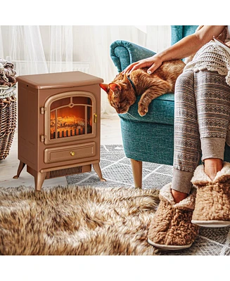 Homcom Electric Fireplace Heater with Realistic Led Flames
