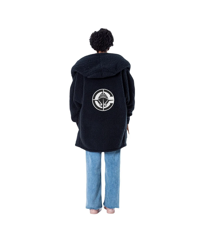 Jill Martin Men's and Women's The Best Lounger In The World Black La Clippers Oversized Open-Front Hoodie Sweater