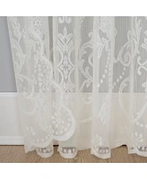 Ariella Floral Lace Sheer Rod Pocket Curtain Panel