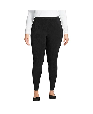 Lands' End Women's Sport Knit High Rise Corduroy Leggings