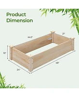 Raised Garden Bed Fir Wood Wooden Square Wood Planter Box for Flower Outdoor