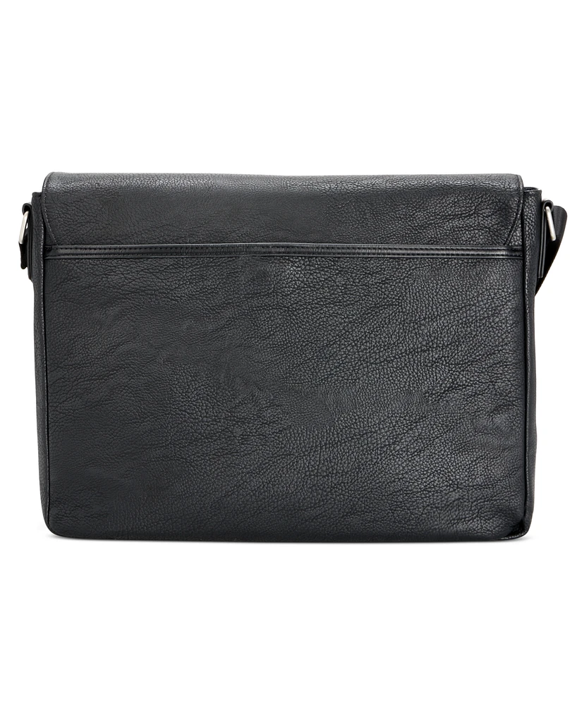 Tommy Hilfiger Men's Pebble Faux-Leather Leo Messenger Bag