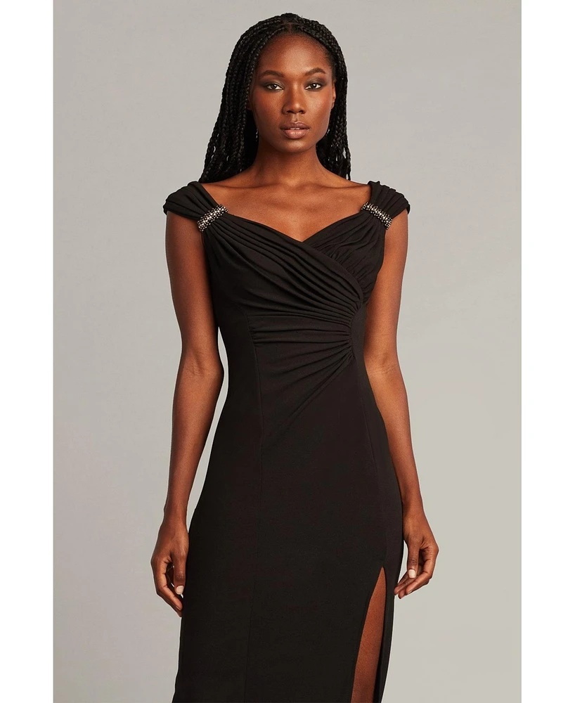 Tadashi Shoji Women's Keene Pearl Accent Gown