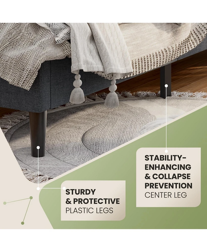 Gouun Upholstered Bed Base with Button Stitched Headboard