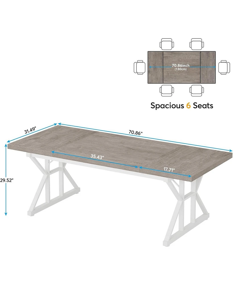 Tribesigns 70.8-Inch Executive Desk, Large Computer Office Desk Workstation, Modern Simple Style Laptop Study Writing Table Business Furniture fo