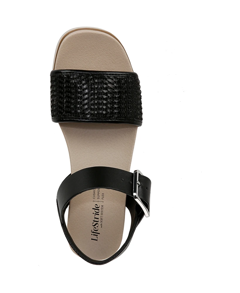 LifeStride Women's Gillian 2 Square Open Toe Platform Sandals