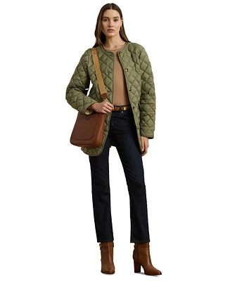 Lauren Ralph Women's Button-Front Collarless Coat