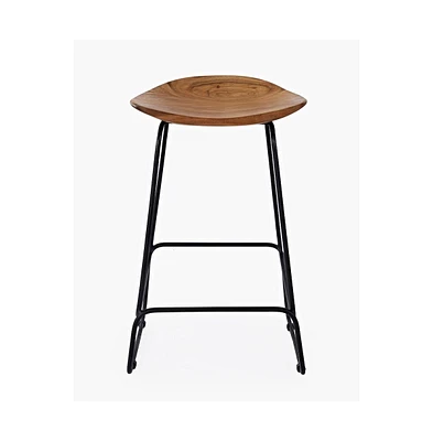Jofran Nature's Edge Solid Acacia Counter Height Backless Stool (Set of
