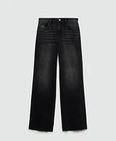 Mango Women's Danila Medium-Rise Wide Leg Jeans
