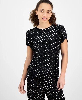 Ak Anne Klein Dot-Print Tulip-Sleeve Top, Regular & Petite