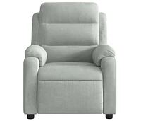 Massage Recliner Chair Light Gray Velvet