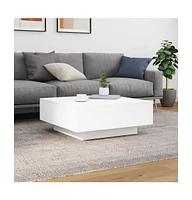 vidaXL Coffee Table with Led Lights White 31.5"x31.5"x12.2"