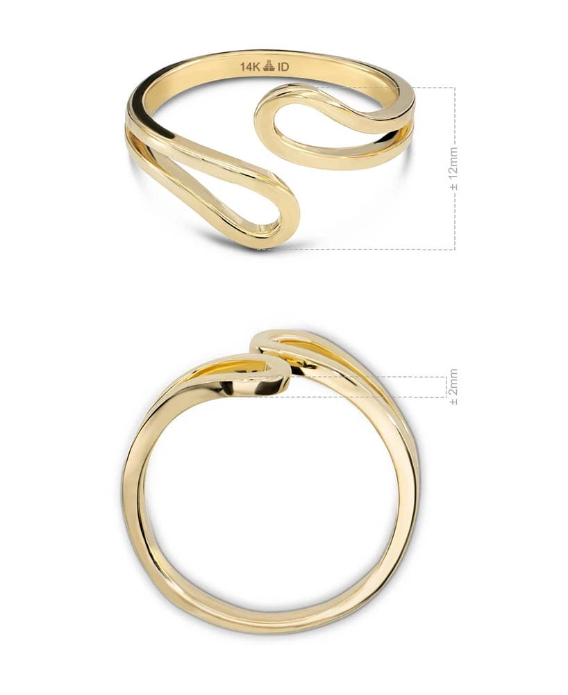 Devata Loop Bypass Ring in 14K Gold, Size 7, approx. 3.0 grams.