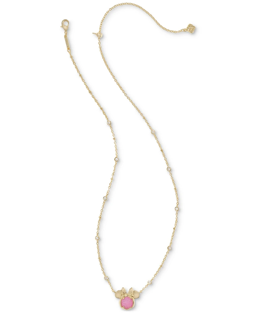 Kendra Scott 14k Gold-Plated Cubic Zirconia & Cultured Freshwater Pearl Minnie Mouse 14" Adjustable Pendant Necklace