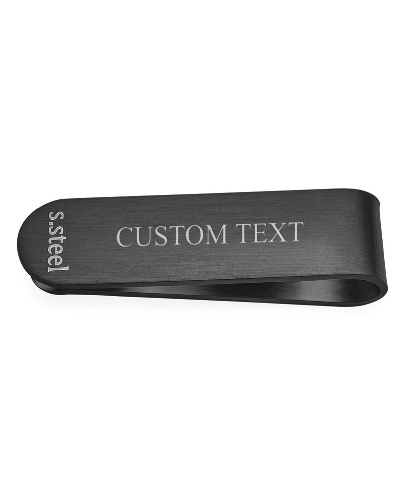 Bling Jewelry Religious Mantra Quote Lords Prayer Cross Black Money Clip Card Holder Father Stainless Steel