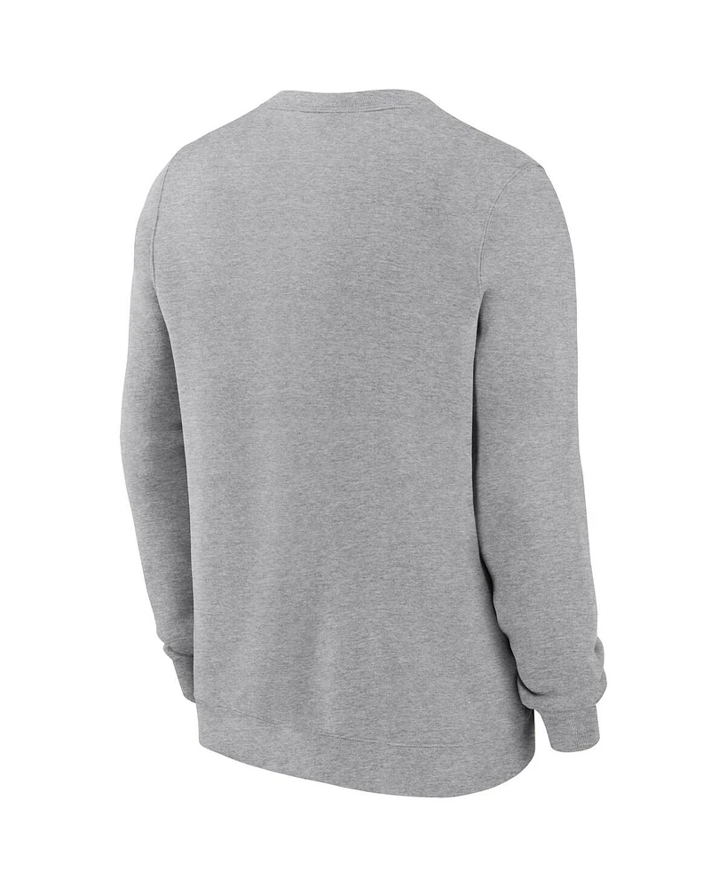 Nike Men's Heather Gray Georgia Bulldogs Legacy Classic Tackle Twill Embroidered Arch Over Logo Pullover Sweatshirt