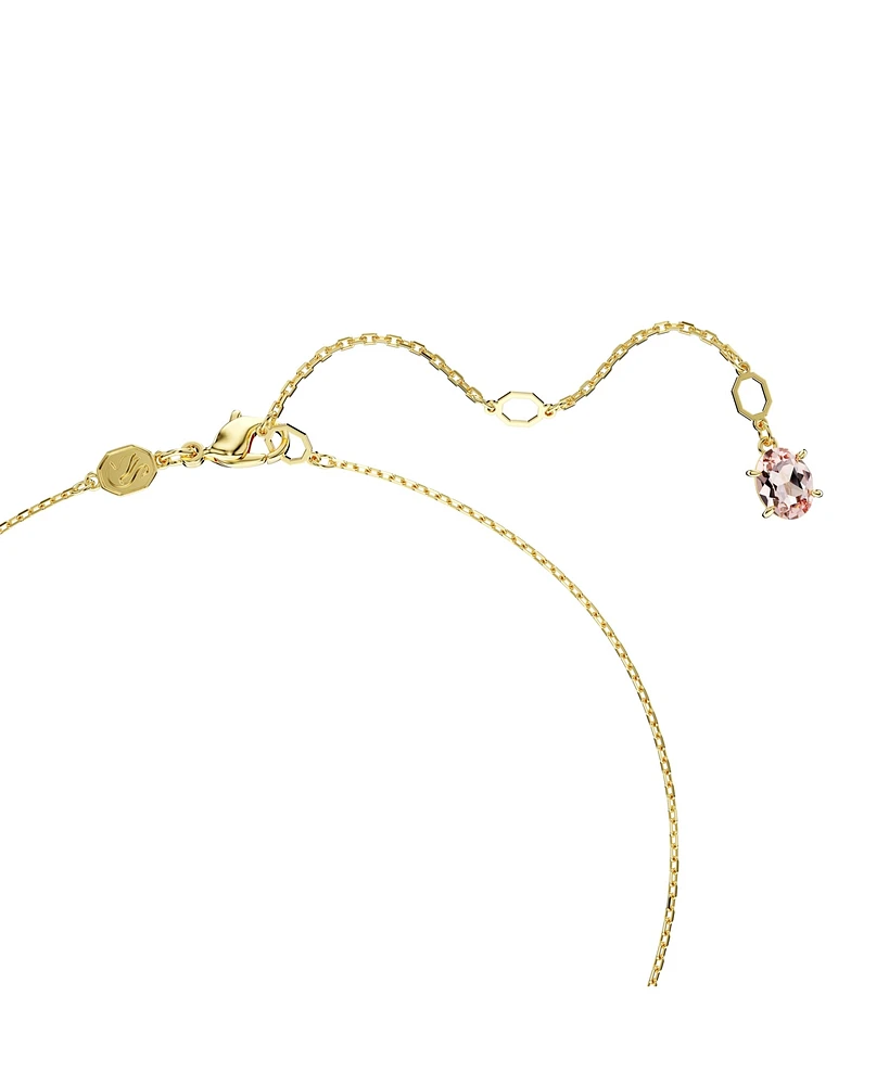 Swarovski Gema Gold-Tone Plated, Mixed Cuts, Multicolored Pendant Necklace