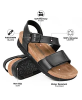 Aerothotic - Serena Double Strappy Open Toe Comfortable Leather Platform Sandals