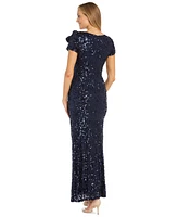 R & M Richards Women's Sequin Front-Slit Gown