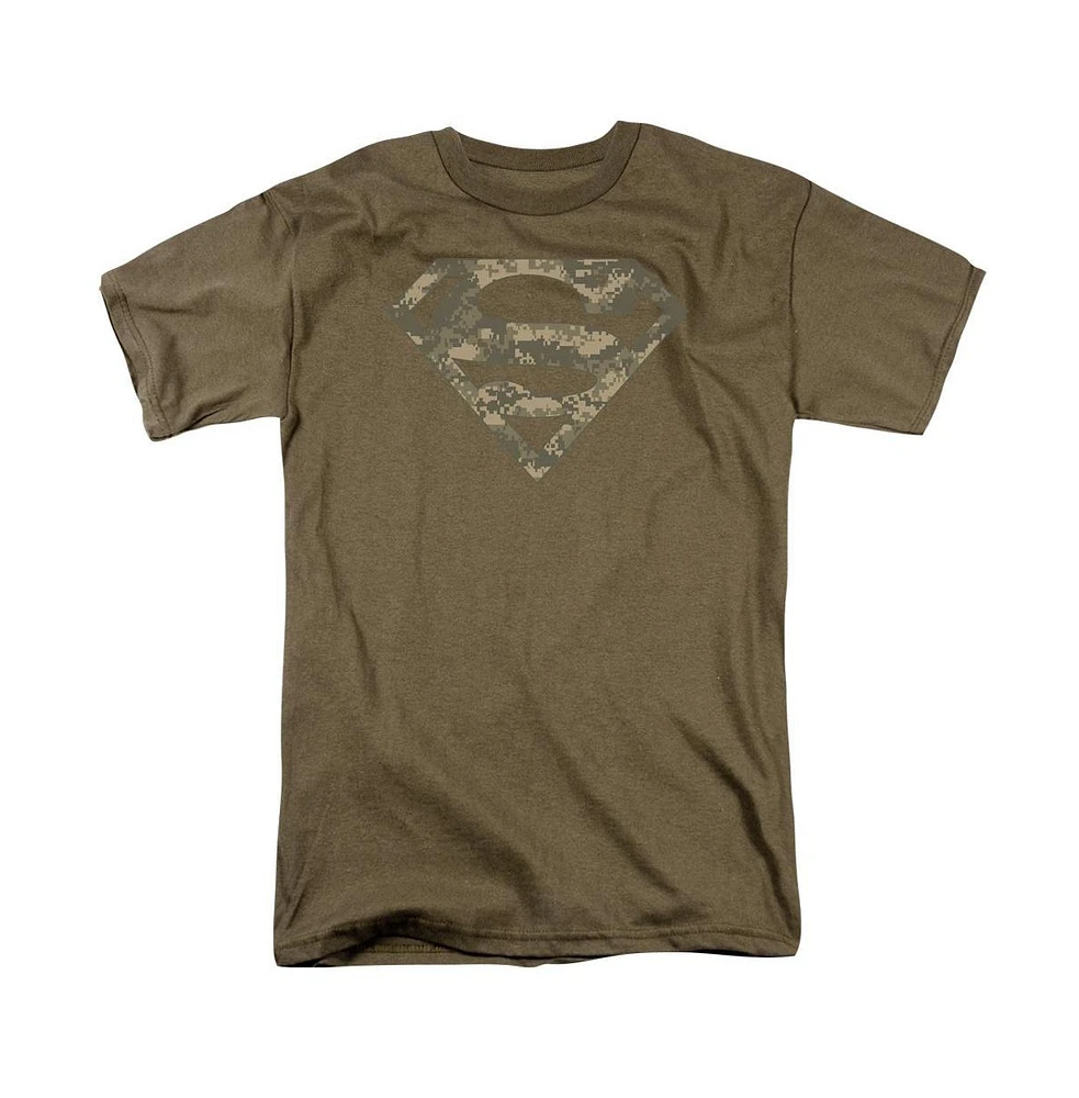 Superman Mens Army Camo Shield Short Sleeve Adult Tee / T-Shirt