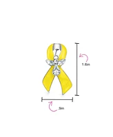 Bling Jewelry Set of 3 Ribbon Brooch Pin for Awareness Support Peace Cancer Survivor