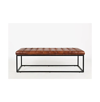 Jofran Global Archive 55" Genuine Distressed Leather Ottoman Bench