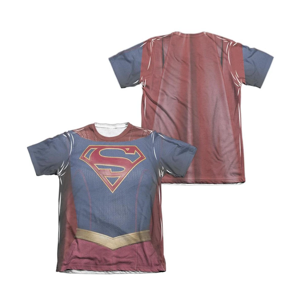 Supergirl Mens Uniform (Front/Back Print) Adult Poly/Cotton Short Sleeve Tee / T-Shirt