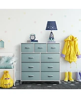 Sorbus 9 Drawers Dresser - Furniture Storage for Bedroom, Closet, Office Organization Steel Frame, Wood Top, Fabric Bins
