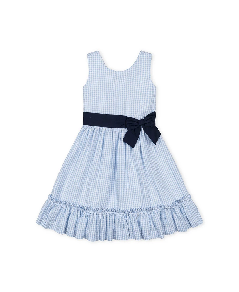 Hope & Henry Toddler Girls Heirloom Sleeveless Special Occasion Seersucker Party Dress with Cross Back