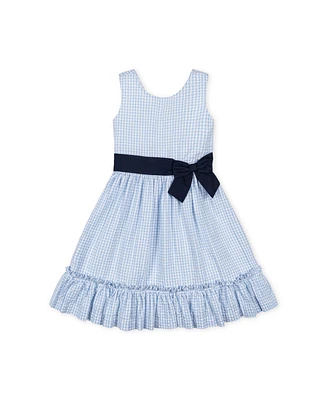 Hope & Henry Toddler Girls Heirloom Sleeveless Special Occasion Seersucker Party Dress with Cross Back