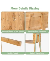 Gouun 2 Pieces Nightstand Sofa Table with Storage Shelf