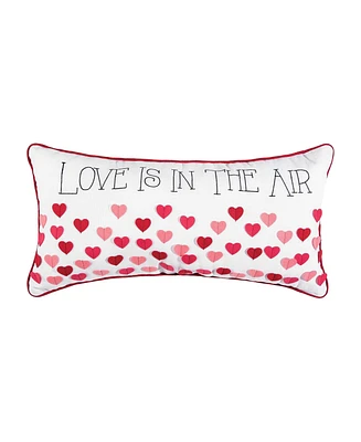 12" x 24" Valentine's Day "Love Is In The Air" Embroidered Accent Throw Pillow