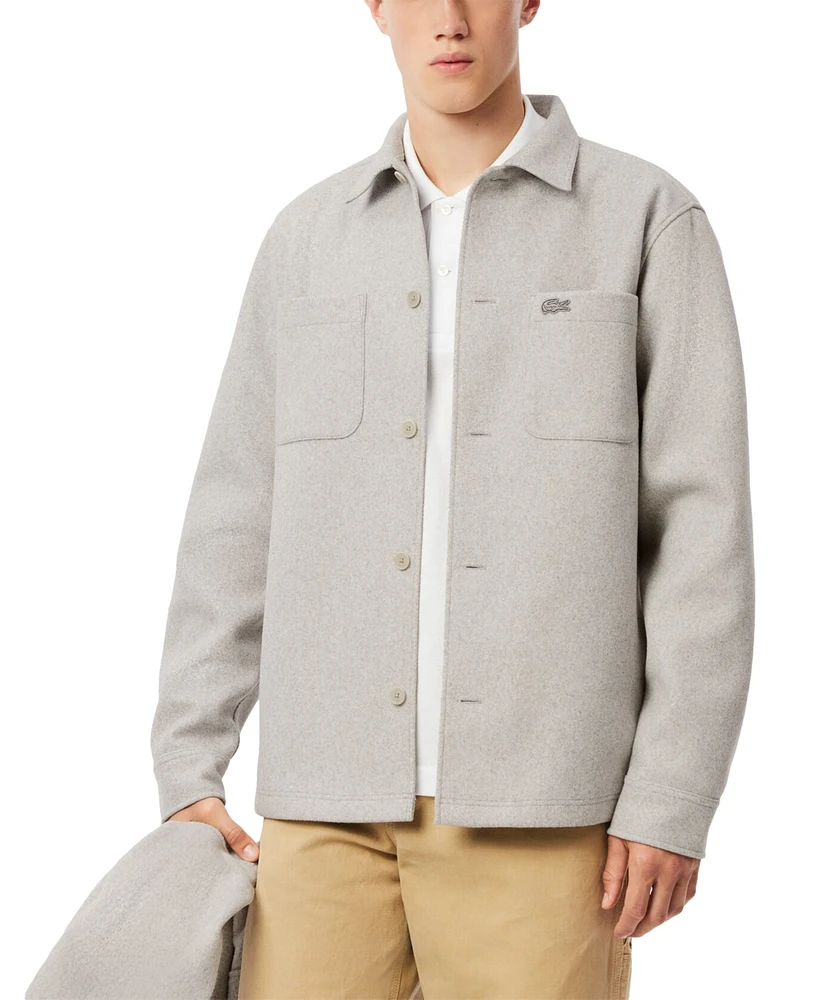 Lacoste Men's Oversized Flannel Button-Front Overshirt - CCA