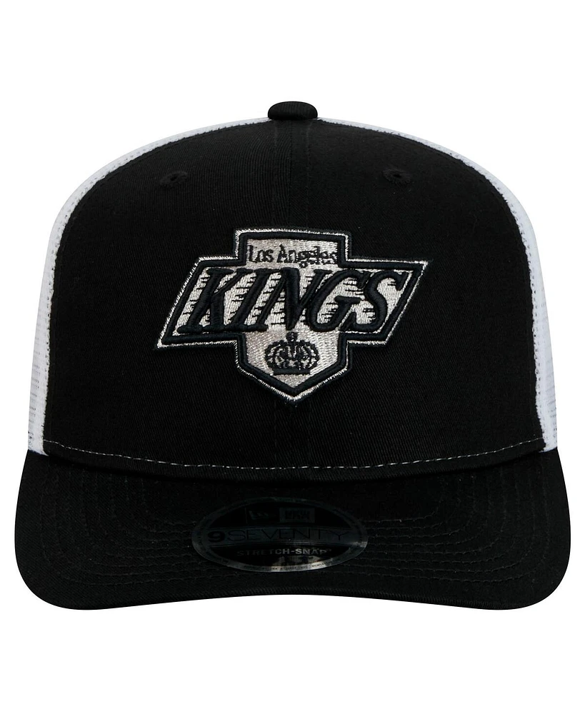 New Era Men's Black Los Angeles Kings Core Trucker 9SEVENTY Stretch-Snap Hat