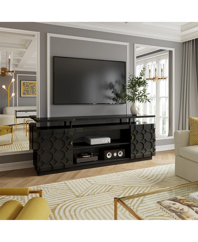 Boyel Living Elegant Multifunctional Tv Stand with Ample Storage and Innovative Design