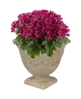 Indoor/Outdoor Patio, Garden, or Porch Weather-Resistant Double-Walled Darcy Flower Pot Planter - 16" - Beige