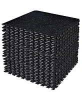 Sorbus 18 Interlocking Gym Floor Mat - 1/2" Thick Rubber Top High-Density Eva Foam (72 Sq Ft) for Yoga, Heavy Exercise Equipment (Blue Speckled)