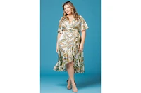 Kiyonna Plus Size Chloe Midi Wrap Dress