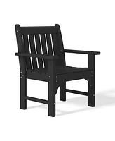 WestinTrends Outdoor Patio 3-Piece Hdpe Adirondack Garden Chairs with Square Adirondack Side Table Set