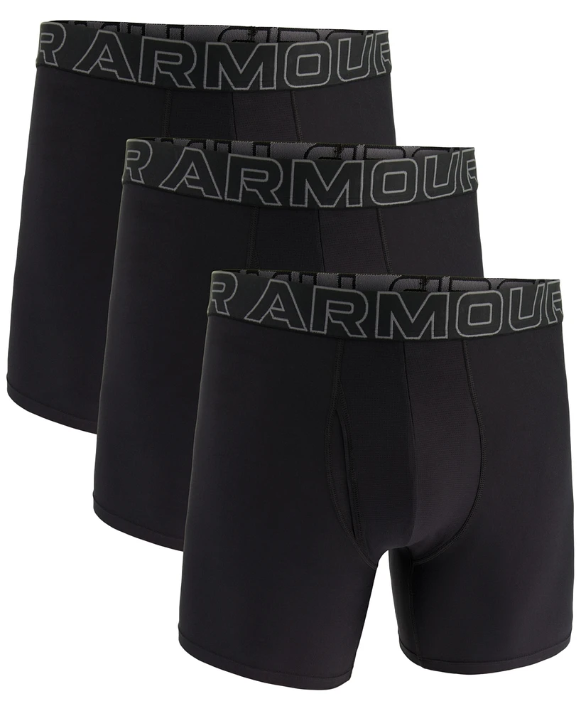 Under Armour Men's 3-Pack Performance Tech Solid 6" Boxer Briefs