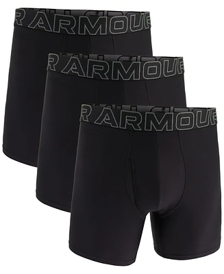 Under Armour Men's 3-Pack Performance Tech Solid 6" Boxer Briefs