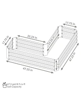 Galvanized Steel L-Shaped Raised Garden Bed