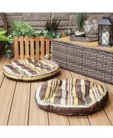 Indoor/Outdoor Large Round Tufted Floor Meditation or Chair Cushion - 22" 2pk