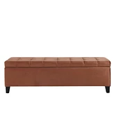 Velvet Storage Ottoman Bench with Tufted Lift-Top, Upholstered Accent for Bedroom or Living Room-The Pop Home