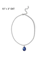 Jessica Simpson Blue Teardrop Sparkling Sapphire Crystal Pendant