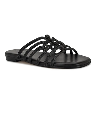 Nine West Women's Timy Embellished Strappy Flat Sandals