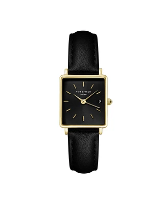 Rosefield Boxy Xs Women's Black Leather Watch 24mm