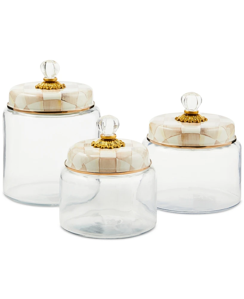 Mackenzie-Childs Mocha Check Small Kitchen Canister
