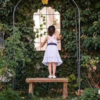 Hope & Henry Toddler Girls Heirloom Sleeveless Special Occasion Seersucker Party Dress with Cross Back