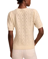 Lucky Brand Women's Puff-Sleeve Pointelle Sweater